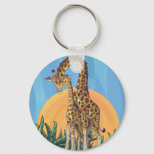 Giraffe Mama and Baby Keychain
