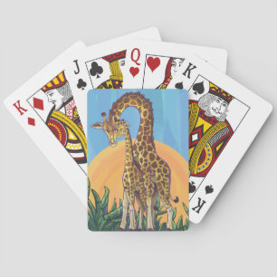 Giraffe Mama and Baby Playing Cards