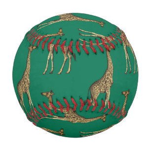 Giraffe Mammalian Emerald Green Wild Animal Africa Baseball