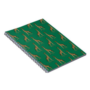 Giraffe Mammalian Emerald Green Wild Animal Africa Notebook