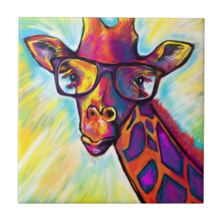 Giraffe Man Art Tile