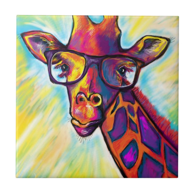 Giraffe Man Art Tile (Front)