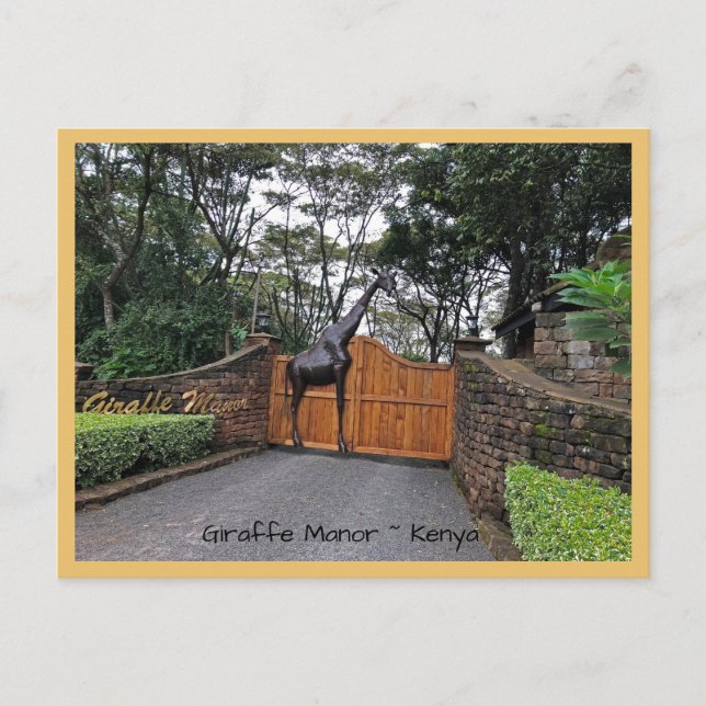Giraffe Manor in Kenya Postcard (Front)