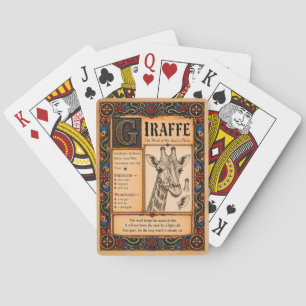 Giraffe, Medieval Bestiary Art Playing Cards
