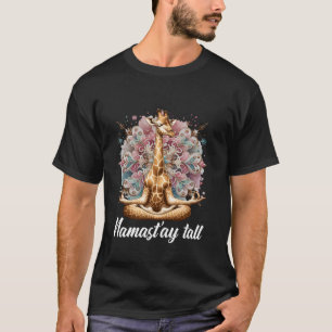 Giraffe Meditating Namaste Tall Spiritual Mindfull T-Shirt