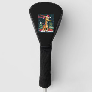 Giraffe Merry Christmas Tree Lighting Santa Giraff Golf Head Cover