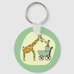 Giraffe Mom and Baby Keychain