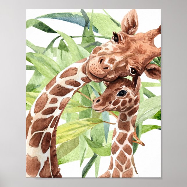 Giraffe Mom & Baby Poster (Front)