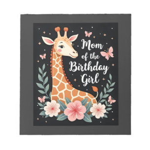 Giraffe Mom of the Birthday Girl Matching Family L Notepad