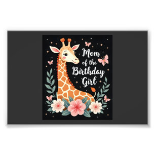 Giraffe Mom of the Birthday Girl Matching Family L Photo Print
