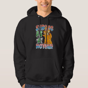 Giraffe Mom Strong As A Mother Mommy Mama Mother's Hoodie