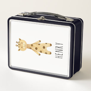 Giraffe monogram. cute modern metal lunch box