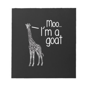 Giraffe Moo I'm A Goat Notepad