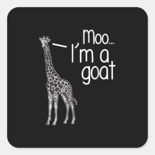 Giraffe Moo I'm A Goat Square Sticker