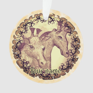 Giraffe Moon Ornament