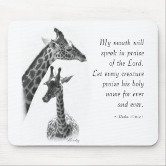 giraffe, mother and child mouse pad