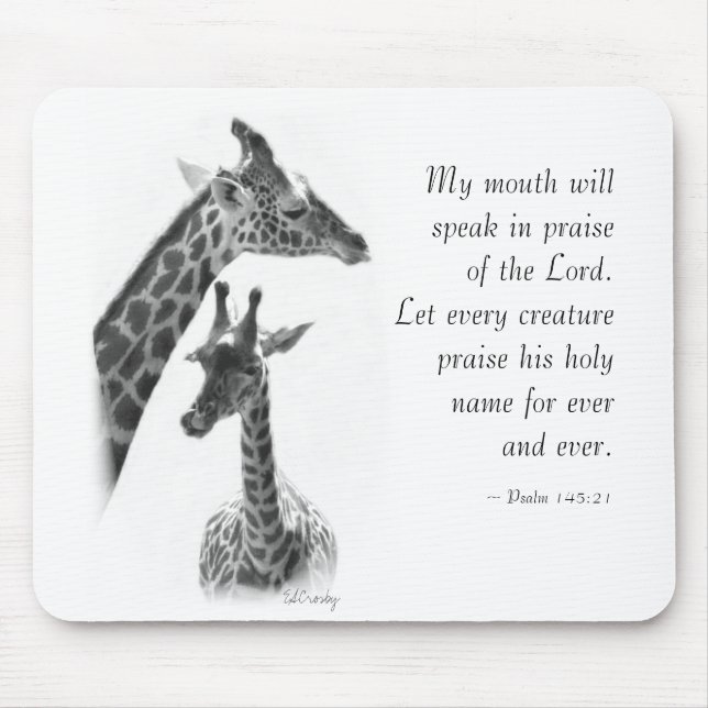 giraffe, mother and child mouse pad (Front)