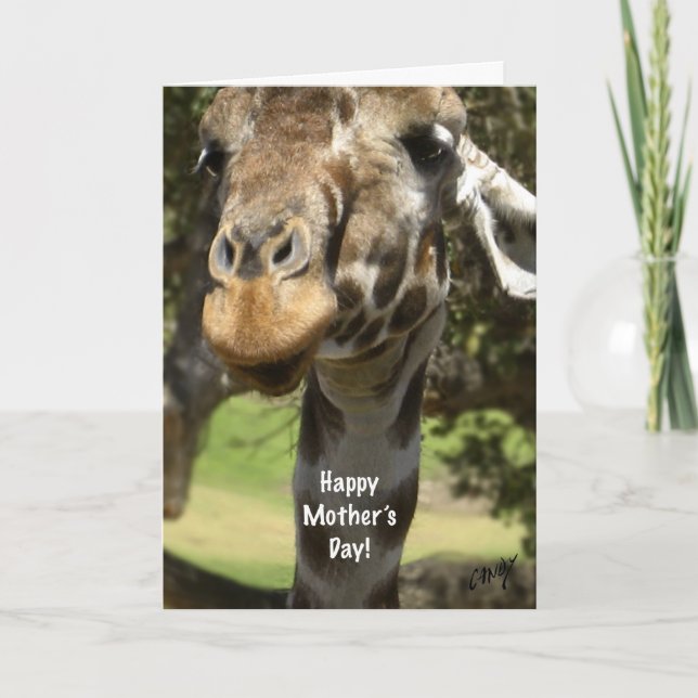 giraffe mother's day card (Front)