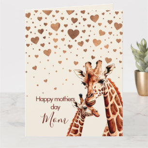 Giraffe Mothers Day, Happy Mother's Day  Card