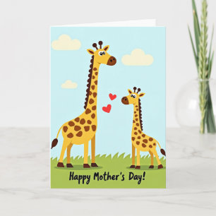 Giraffe Mothers Day Love Card
