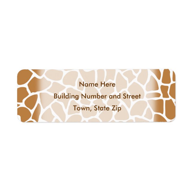Giraffe Motif Poster de animal Brown Design. (Devant)