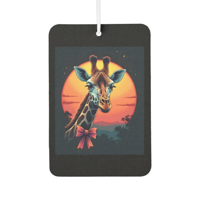 Giraffe Neck Like a Rollercoaster Run Funny Retro  Air Freshener (Front)