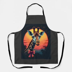 Giraffe Neck Like a Rollercoaster Run Funny Retro  Apron