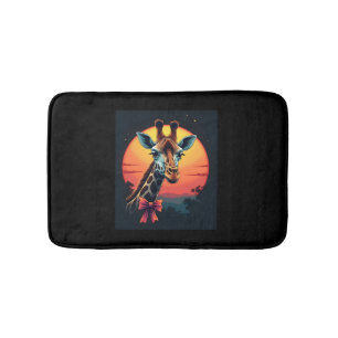 Giraffe Neck Like a Rollercoaster Run Funny Retro  Bath Mat