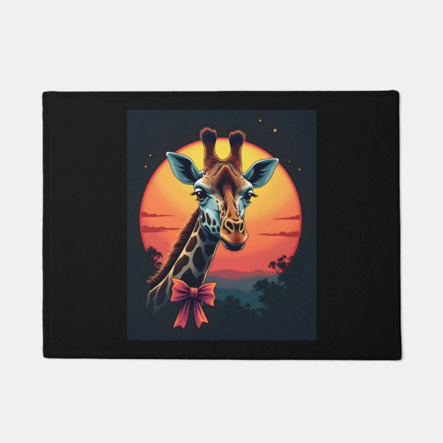 Giraffe Neck Like a Rollercoaster Run Funny Retro  Doormat (Front)