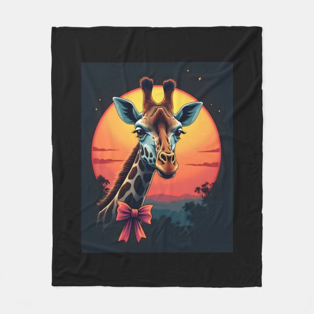 Giraffe Neck Like a Rollercoaster Run Funny Retro  Fleece Blanket (Front)