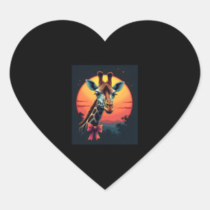 Giraffe Neck Like a Rollercoaster Run Funny Retro  Heart Sticker