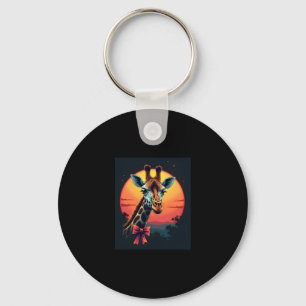 Giraffe Neck Like a Rollercoaster Run Funny Retro  Keychain
