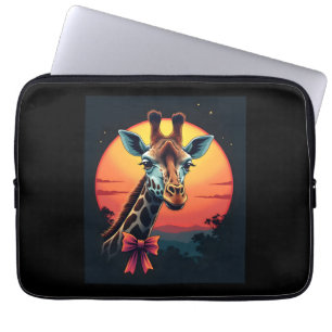 Giraffe Neck Like a Rollercoaster Run Funny Retro Laptop Sleeve
