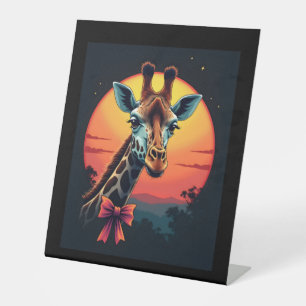 Giraffe Neck Like a Rollercoaster Run Funny Retro  Pedestal Sign