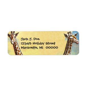Giraffe Necks Safari Travel Return address Label