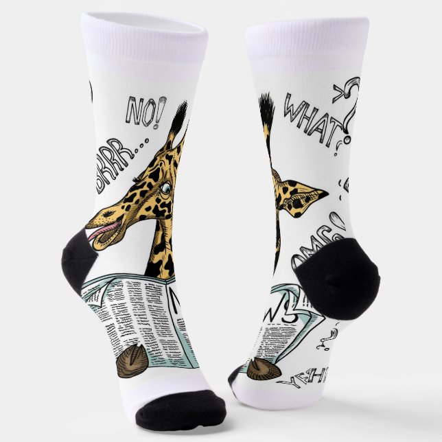 Giraffe News Socks (Angled)