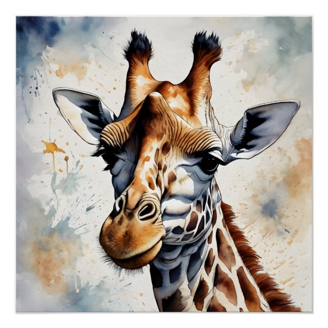 Giraffe no 2 Poster brillant (Devant)
