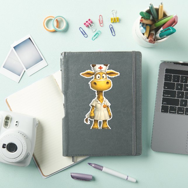 Giraffe Nurse Cartoon – Whimsical Healthcare Hero  (iPad Cover)