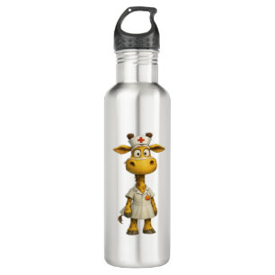 Giraffe Nurse Cartoon – Whimsical Healthcare Hero  710 Ml Water Bottle