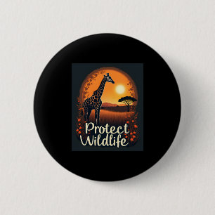 Giraffe of the Savanna Tank Top 2 Inch Round Button