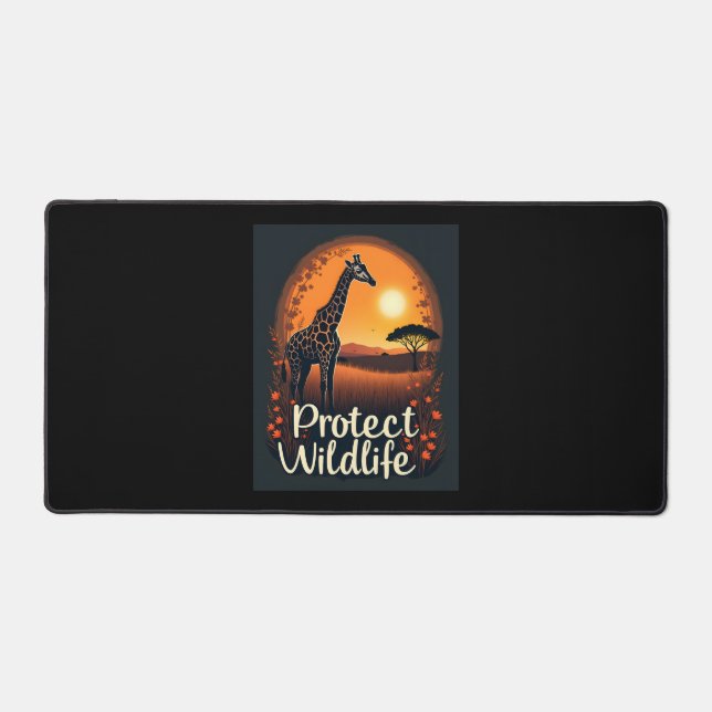 Giraffe of the Savanna Tank Top Desk Mat (Front)