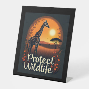 Giraffe of the Savanna Tank Top Pedestal Sign