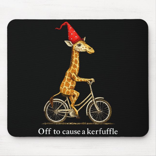 Giraffe Off To Cause A Kerfuffle Mouse Pad (Front)
