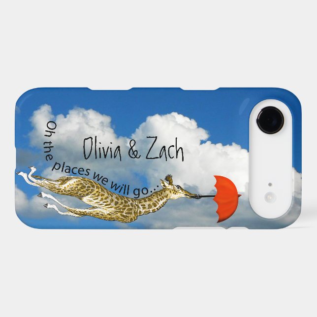Giraffe Oh the Places We Will Go - iPhone Cover (Back (Horizontal))