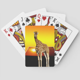 Giraffe On A Golden Sunset, Playing Cards