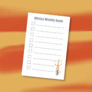 Giraffe on a Unicycle Kid Goals Post-It Notes