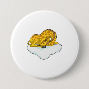 Giraffe on Clouds 3 Inch Round Button