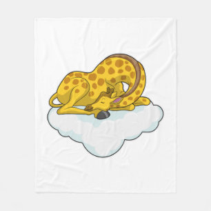 Giraffe on Clouds Fleece Blanket