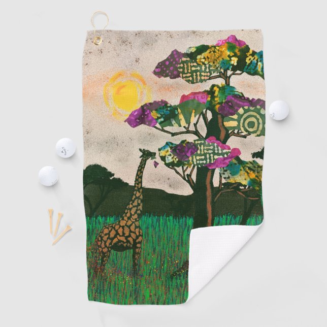 Giraffe on the Planes of Africa Golf Towel (InSitu)