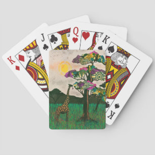 Giraffe on the Planes of Africa Playing Cards